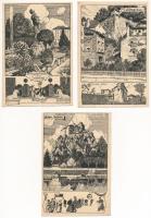 Salzburg - 9 db RÉGI város képeslap / 9 pre-1945 town-view postcards