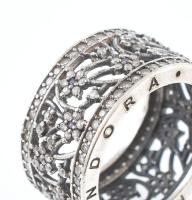 Ezüst(Ag) gyűrű Pandora jelzéssel, méret: 54, bruttó: 6,1 g