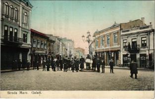 1911 Galati, Galatz; Strada Mare / street view, shops