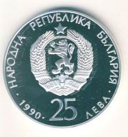 Bulgária 1990. 25L Ag "Labdarúgás-földgömb, stopli, háló" T:PP Csak 15.600db!