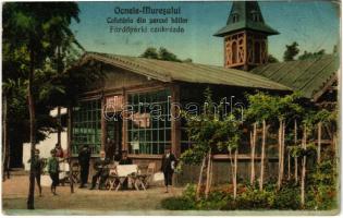 1928 Marosújvár, Uioara, Ocna Mures; Cafetaria din parcul bailor / Fürdőparki cukrászda / spa park, confectionery, café (EB)