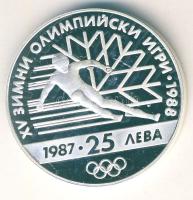 Bulgária 1990. 25L Ag "Olimpia-síelés" T:PP
