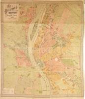 1903 Budapest székesfőváros térképe, rajzolta: Homolka József, kiadja: Eggenberger-féle könyvkereskedés, vászon térkép, hajtva, sarkánál kisebb sérülések 105x105 cm