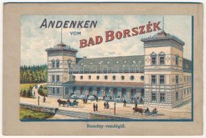 Borszék, Borsec; Emlék Borszék-fürdőről. Nem-képeslapos füzet 5 lappal. Czettel és Deutsch / Andenke...
