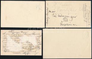 cca 1900-1940 4 db névjegykártya: Pernusi Persa Szilárd kereskedelemügyi m. k. ministeri s. hiv. fői...