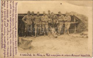 1916 Osztrák-magyar katonák csoportja / WWI Austro-Hungarian K.u.K. military, group of soldiers. photo + K.u.K. Infanterieregiment No. 26. 11. Feldkompagnie (EB)