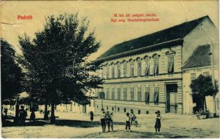 1912 Pinkafő, Pinkafeld; M. kir. állami polgári iskola. W.L. 2376. / Kgl. ung. Staatsbürgerschule / school (szakadás / tear)
