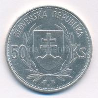 Szlovákia 1944. 50K Ag "Függetlenség 5. évfordulója" T:1- Slovakia 1944. 50 Korun Ag "...