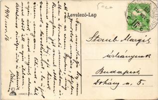 1914 Nagyvárad, Oradea; Úri utca este, Főposta, Szalay Stefánia zongora iskolája / street view at ni...