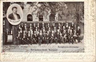 1905 Budapest II. Szent Lukács fürdő, Szimfóniai (szimfonikus) zenekar, karmester Prof. Wieschendorff. Kiszer Nándor kiadása / Symphonie-Orchester (EK)