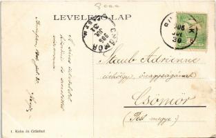 1906 Budapest XXII. Budafok, Kitérő, villamos vasúti megállóhely, villamos. Kohn és Grünhut kiadása ...