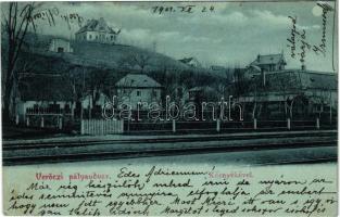 1901 Verőce, Nógrádverőce; Pályaudvar a környékével, vasútállomás, villa (EK)