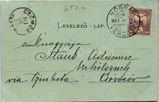 1901 Verőce, Nógrádverőce; Pályaudvar a környékével, vasútállomás, villa (EK)