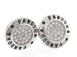 Ezüst(Ag) fülbevalópár, Pandora jelzéssel, d: 1,2 cm, bruttó: 2,5 g