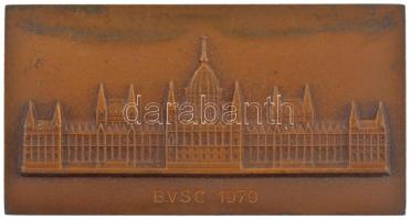 1979, BVSC Parlamentet ábrázoló bronz sportplakett (103x55mm) T:2