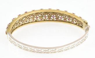 Ezüst(Ag) karperec szintetikus rubinnal, jelzett, 6×5 cm, bruttó: 18,5 g