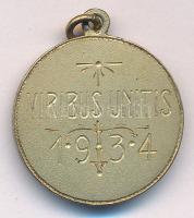 Ausztria 1934. "Pálinkaverseny / Egyesült erővel" kétoldalas fém érem füllel (23mm) T:2
A...