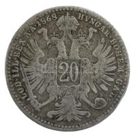 Ausztria 1868. 20kr Ag Ferenc József T:3  Austria 1868. 20 Kreuzer Ag Franz Joseph C:F  Krause KM#2212
