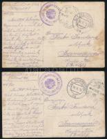 1916.II.10. 2 db I. világháborús fotólap: mókázó katonák, ill. csoportkép, hátoldalukon megírva &quo...