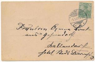 1901 Prosit Neujahr / Konyhamalac. Újévi üdvözlet / Food waste grinder pig lady. New Year greeting. ...