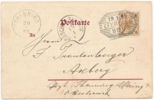 1899 (Vorläufer) Gut Heil! Deutsche Turner-Postkarte / Német Tornaegylet szecessziós képeslapja / Ge...