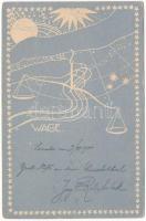 1900 Mérleg csillagkép / Wage Sternbild / Libra constellation. Art Nouveau (EK)