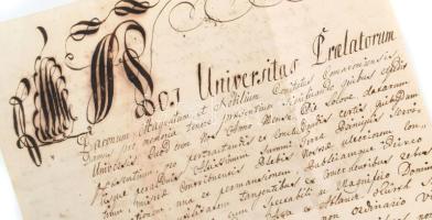 1799 Komárom vármegye nemessége által kiadott, latin nyelvű okirat, nagyréti Vajda István (Stephani ...