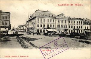 1907 Braila, Casa Rally / street view, café, shops. Ed. G. Kostomyris (Rb)