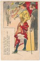 1899 (Vorläufer) Prosit Neujahr! / Szecessziós üjévi üdvözlet / Art Nouveau New Year greeting, litho (EK)