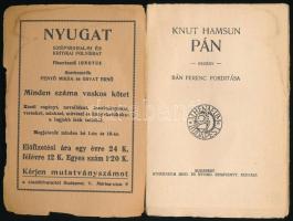 Knut Hamsun: Pán. Modern Könyvtár. Bp., én., Athenaeum. Papírkötésben, foltos szakadt kissé sérült b...