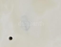 Zsolnay búgócsigás lány. Fehér mázas, jelzett, hibátlan. 14 cm