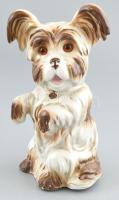 Kutya figurás porcelán asztali lámpa. Jelzés nélkül, 21 cm