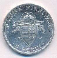 1938. 5P Ag "Szent István" T:1-,2 ph, karc
Adamo P8.1