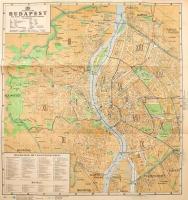 cca 1936 Budapest térkép, kétoldalas, német nyelvű, kis szakadással, 47x43 cm