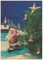 God Jul Gott Nytt Ar Svéd karácsonyi és újévi üdvözlőlap - 3D dimenziós MODERN képeslap / Swedish Christmas and New Year greeting card - MODERN dimensional (3D) motive postcard