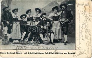 1902 Tiroler National-Sänger und Schuhblattltänzer-Gesellschaft Wilhelm aus Fernpaß / Tyrolean folklore, traditional singing and dancing ensemble (vágott / cut)