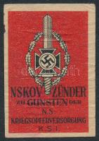 NSKOV Zünder zugunsten der N.S. Kriegsopferversorgung, német propaganda gyufacímke