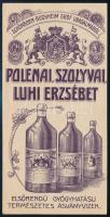 Polenai, Szolyvai, Luhi Erzsébet gyógyhatású természetes ásványvíz számolócédula