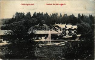 1908 Felsőzúgó-fürdő, Ruzsbachfürdő, Bad Ober Rauschenbach, Kúpele Vysné Ruzbachy; Fürdőház és Mária nyaraló. Szankovszky felvétele és kiadása / spa, bath, villa (fl)