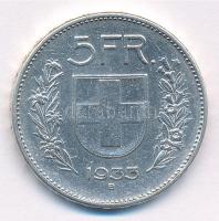 Svájc 1933. 5Fr Ag T:2,2- Switzerland 1933. 5 Francs Ag C:XF,VF Krause KM#40