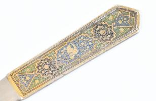 Díszes levélbontó kés, kis kopásnyomokkal, h: 24 cm