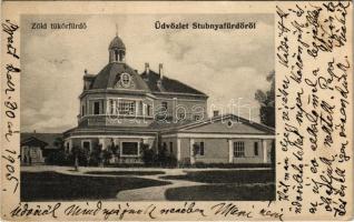 1905 Stubnyafürdő, Túróchévíz, Stubnianske Teplice, Turcianske Teplice; Zöld tükörfürdő. Kohn Ede kiadása / spa, bath (EK)