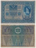 Ausztria Ausztria 1918. 10.000K vízszintes "DEUTSCHÖSTERREICH" felülbélyegzéssel, hátlap r...