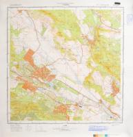 1988 2 db Magyar Néphadsereg katonai térkép: Pilisvörösvár, Páty, 1 : 25.000, HM Térképészeti Közhasznú Társaság bélyegzővel, feltekerve, 47x47 cm