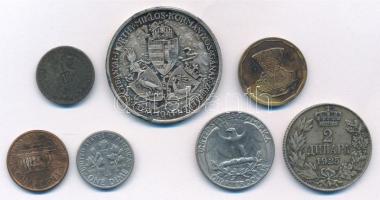 6db-os vegyes külföldi érme tétel, közte Ausztria 1870. 10kr Ag + 1941. "Délvidéki Emlékérem&qu...