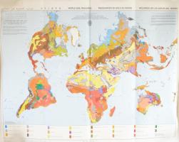 1993 FAO World Soil Resources map / A Föld talajkészlete, talajgazdálkodási világtérkép, 1 : 25.000.000, többnyelvű, hajtott, feltekerve, 104x84 cm