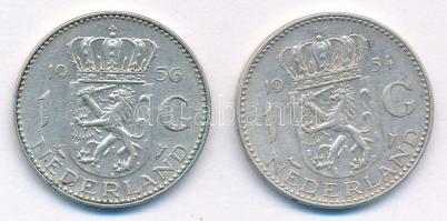 Hollandia 1954. 1G Ag "I. Julianna" + 1956. 1G Ag "I. Julianna" T:2 Netherlands ...
