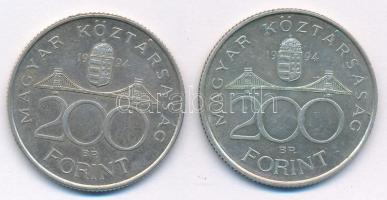 1994. 200Ft Ag "Deák" (2x) T:1-,2 
Adamo F13