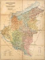 Somogy vármegye térképe, vászonra kasírozva, 38x28 cm