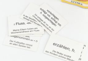 cca 2000-2010 Német-magyar szótanuló kártya, kezdő szint, Szinex Kiadó Kft., néhány hiánnyal